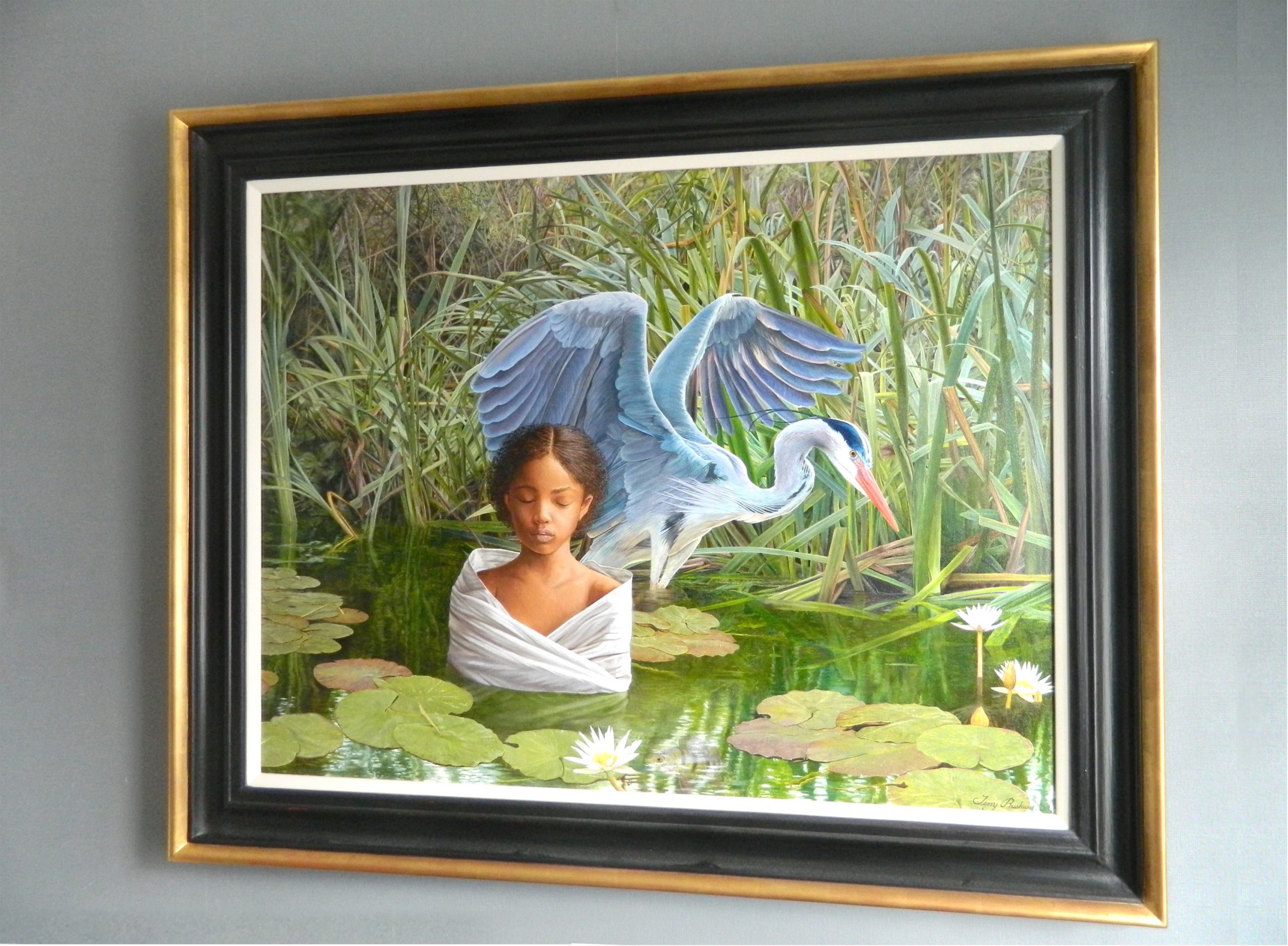 THE GIRL AND THE HERON FRAMED
